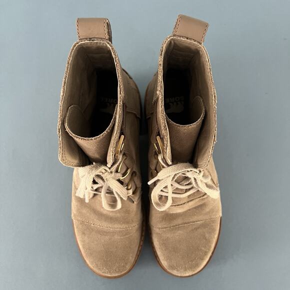 Sorel Joan Now Omega Taupe Suede Waterproof Lace Up Winter Boots - Picture 8 of 10